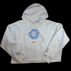 Nike NBA LA Clippers White Cropped Hoodie Size XL